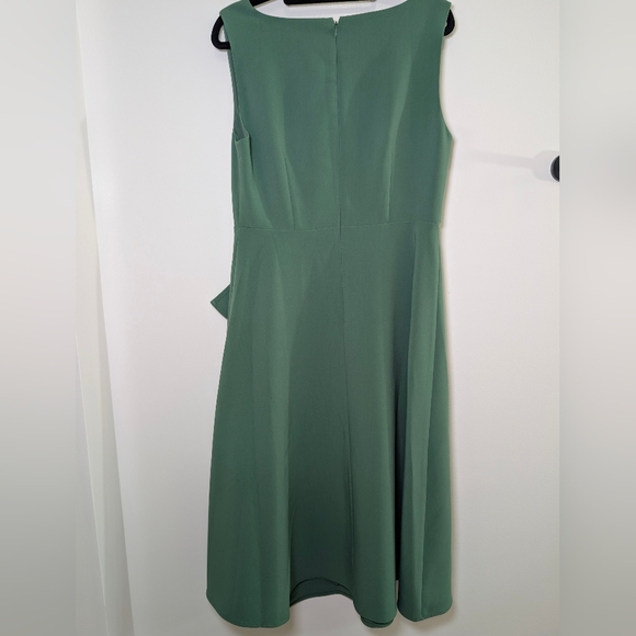 Anne Taylor Cascade Midi Dress Juniper Sage Sleeveless Wedding Guest S Feminine - Picture 5 of 10